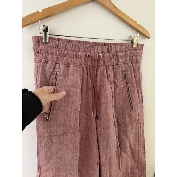 Athleta Women’s 6 Pants Cabo Linen Wide Leg Pant in Tawny Rose/Orchid Pink - Picture 3 of 9